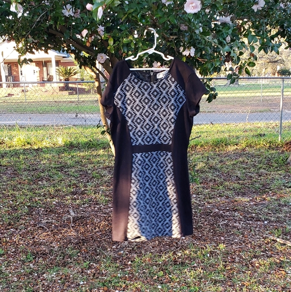 Grey and black pannel dress - Picture 1 of 3